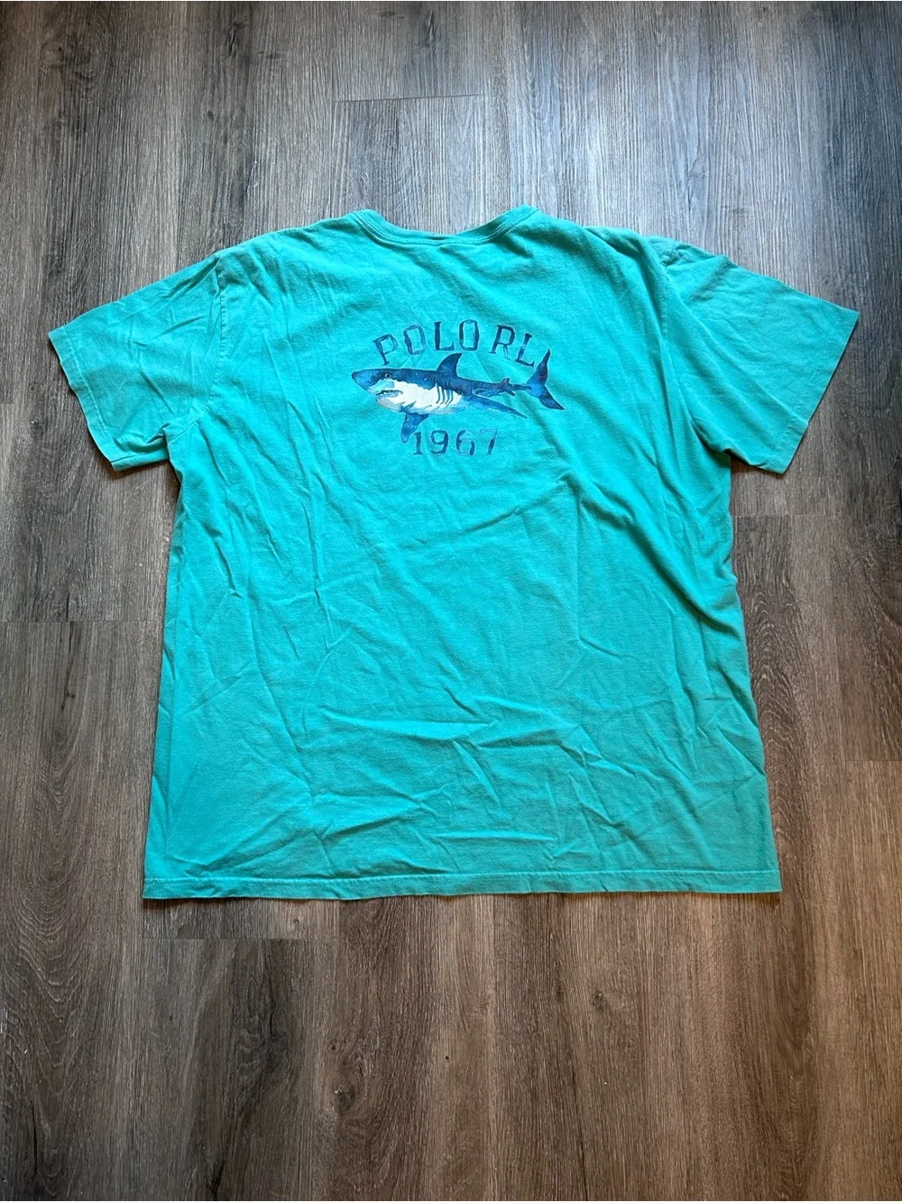 Vintage Polo Sport Ralph Lauren Spell Out RL 1967 Shark Pocket T Shirt 90s XL